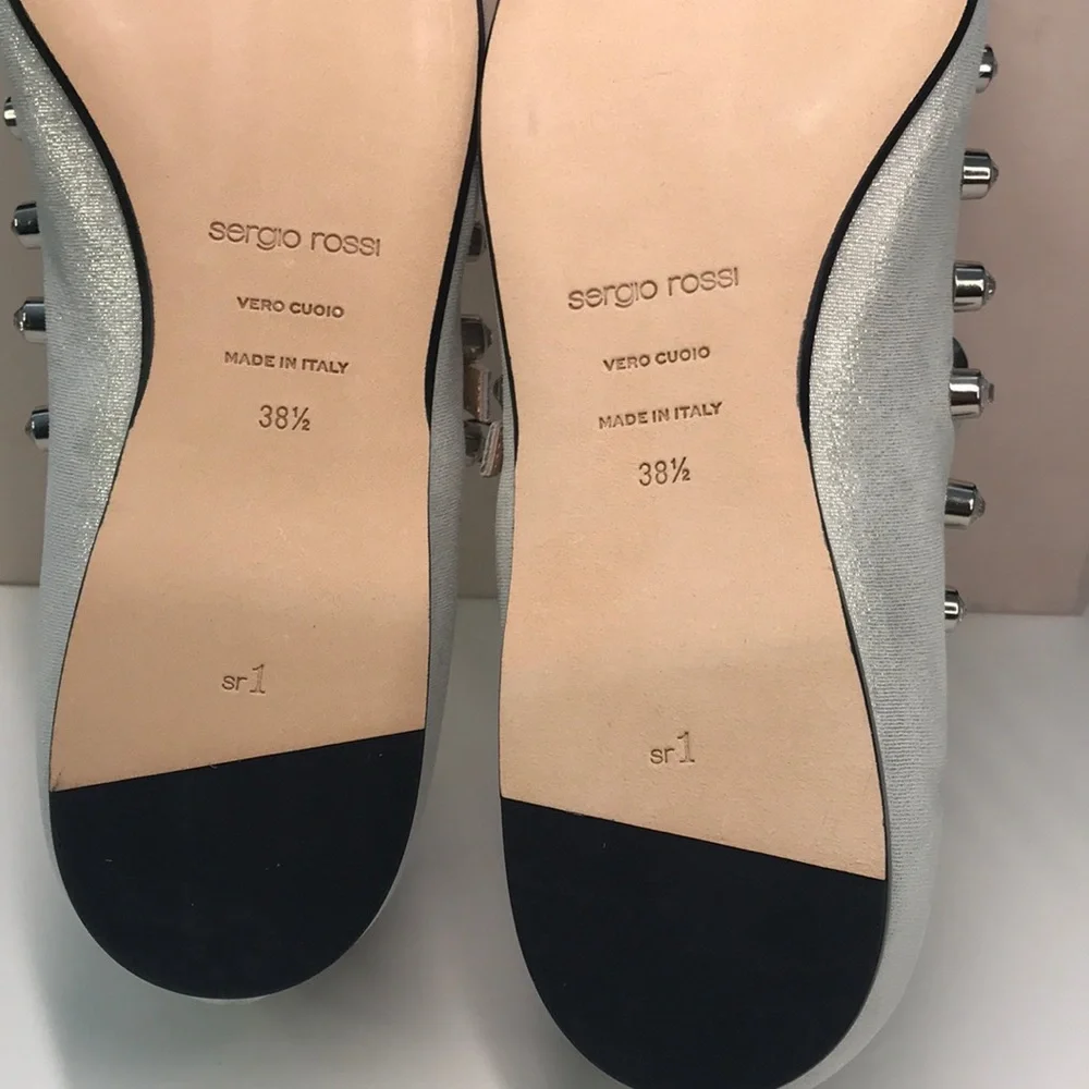 Sergio Rossi Silver Embellished Women's Shoes